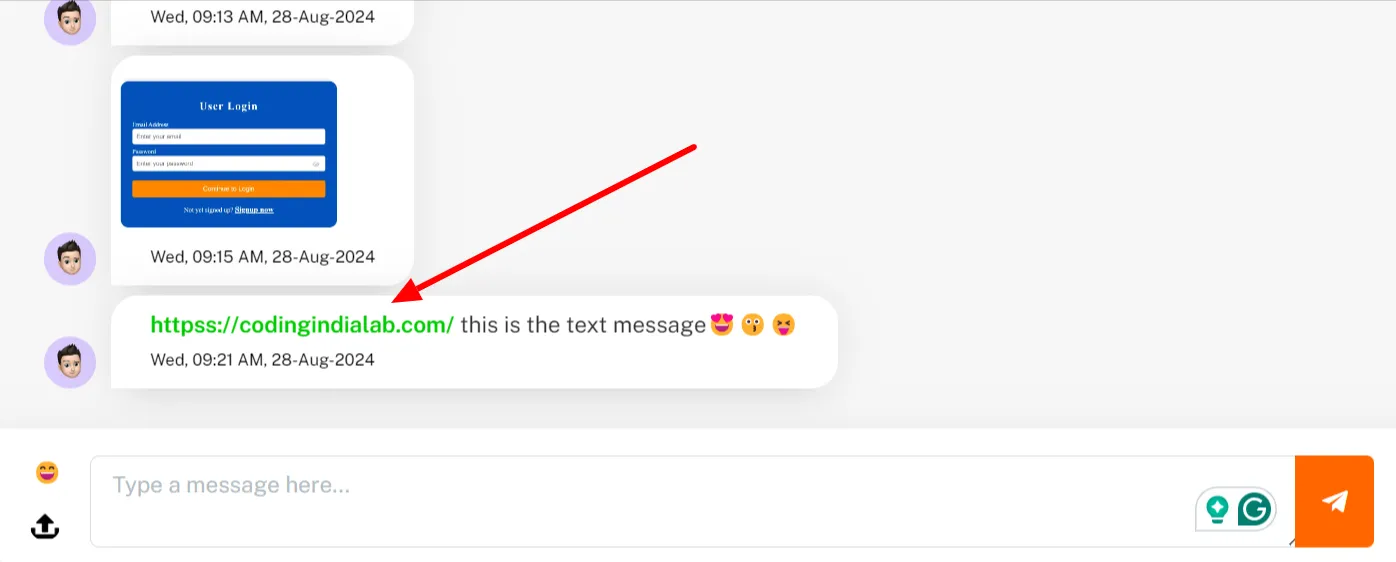 visible link in text messages