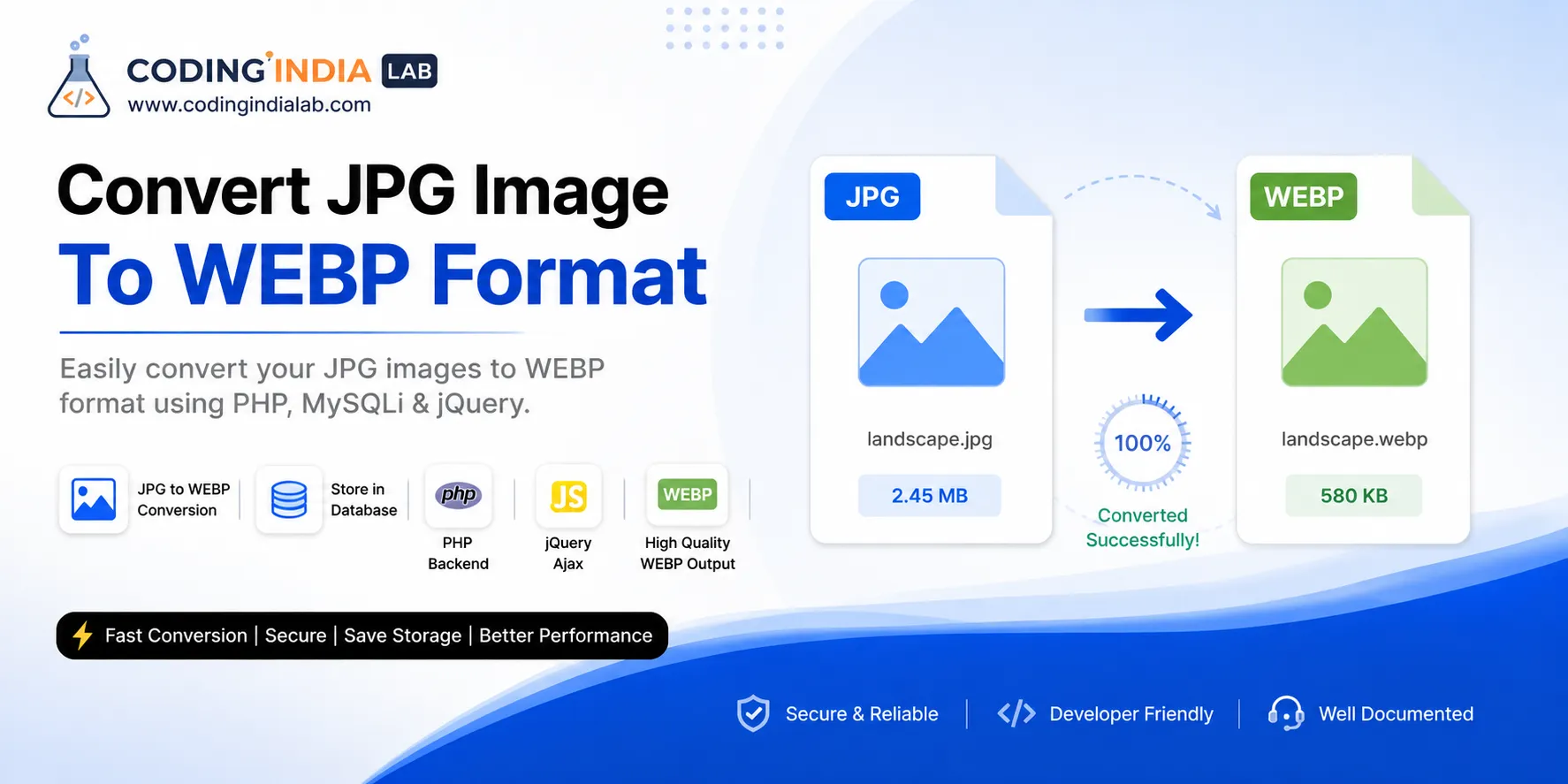 Convert JPG Image To WEBP Format Using PHP Mysqli JQuery