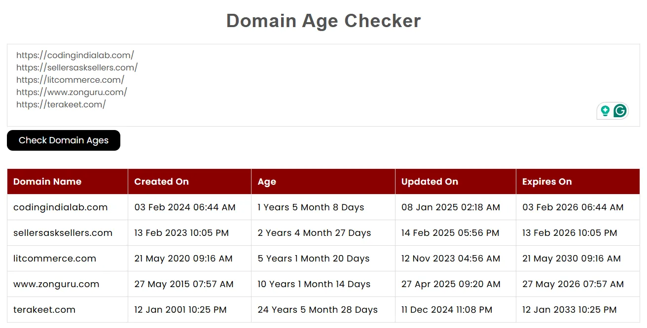 How to Use the Domainagechecker