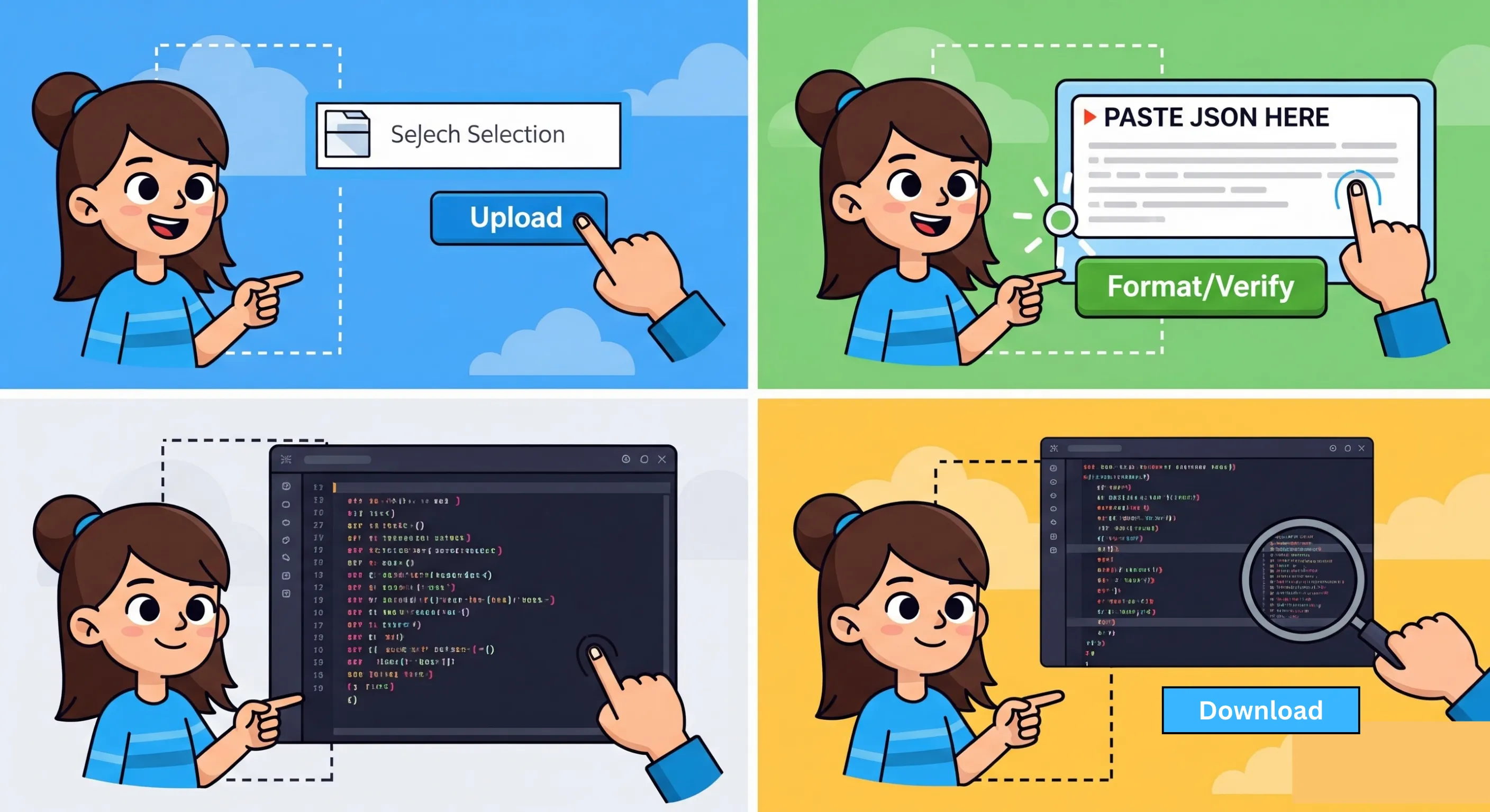 How to open a JSON file online?
