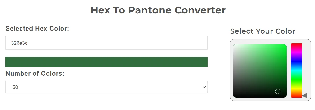 Choosing Hex to Pantone Conversion Tool