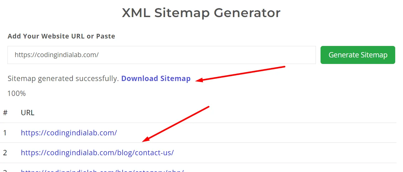 sitemap generator html