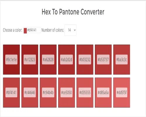 Hex To Pantone Converter
