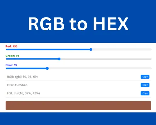 RGB to HEX and HSL converter